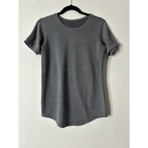 Lululemon Women Short Sleeve Gray Activewear Top No Size Dot
